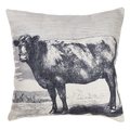 Saro Lifestyle SARO 246.N18S Farmhouse Cow Print Down Filled Throw Pillow  Natural 246.N18S